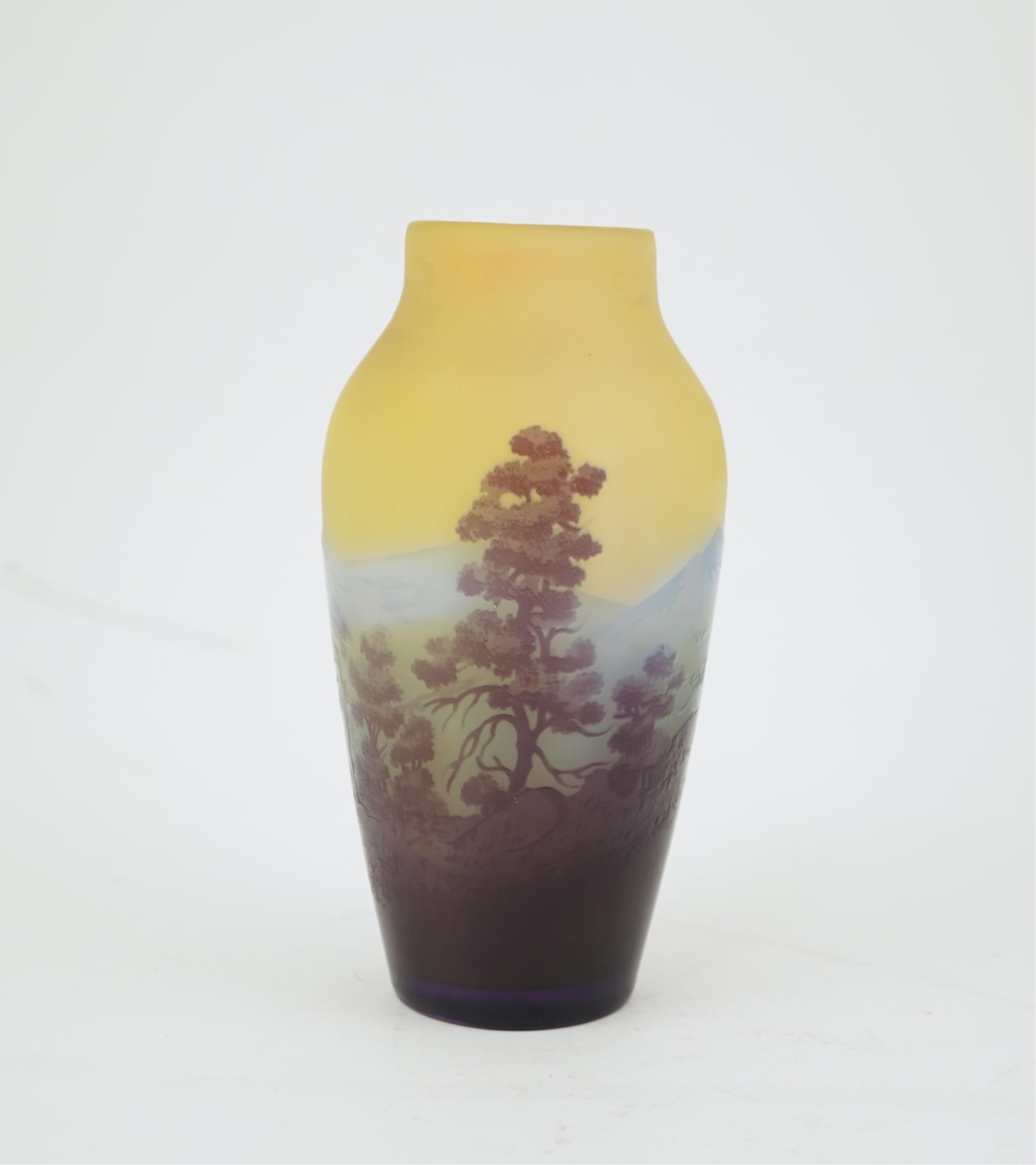 A Gallé cameo glass ‘landscape’ vase